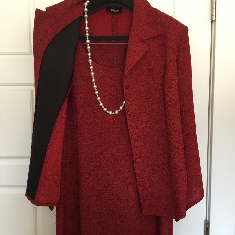 Two-piece Red full-length Dress